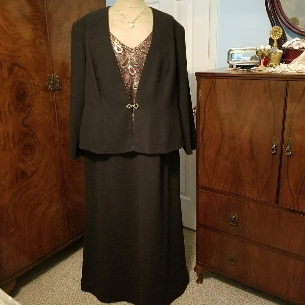 Women's floor length evening gown with jacket